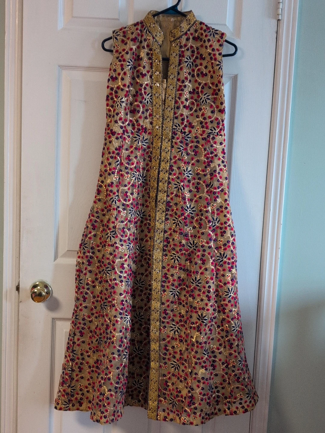 Embroidered Sleeveless Long Dress only top