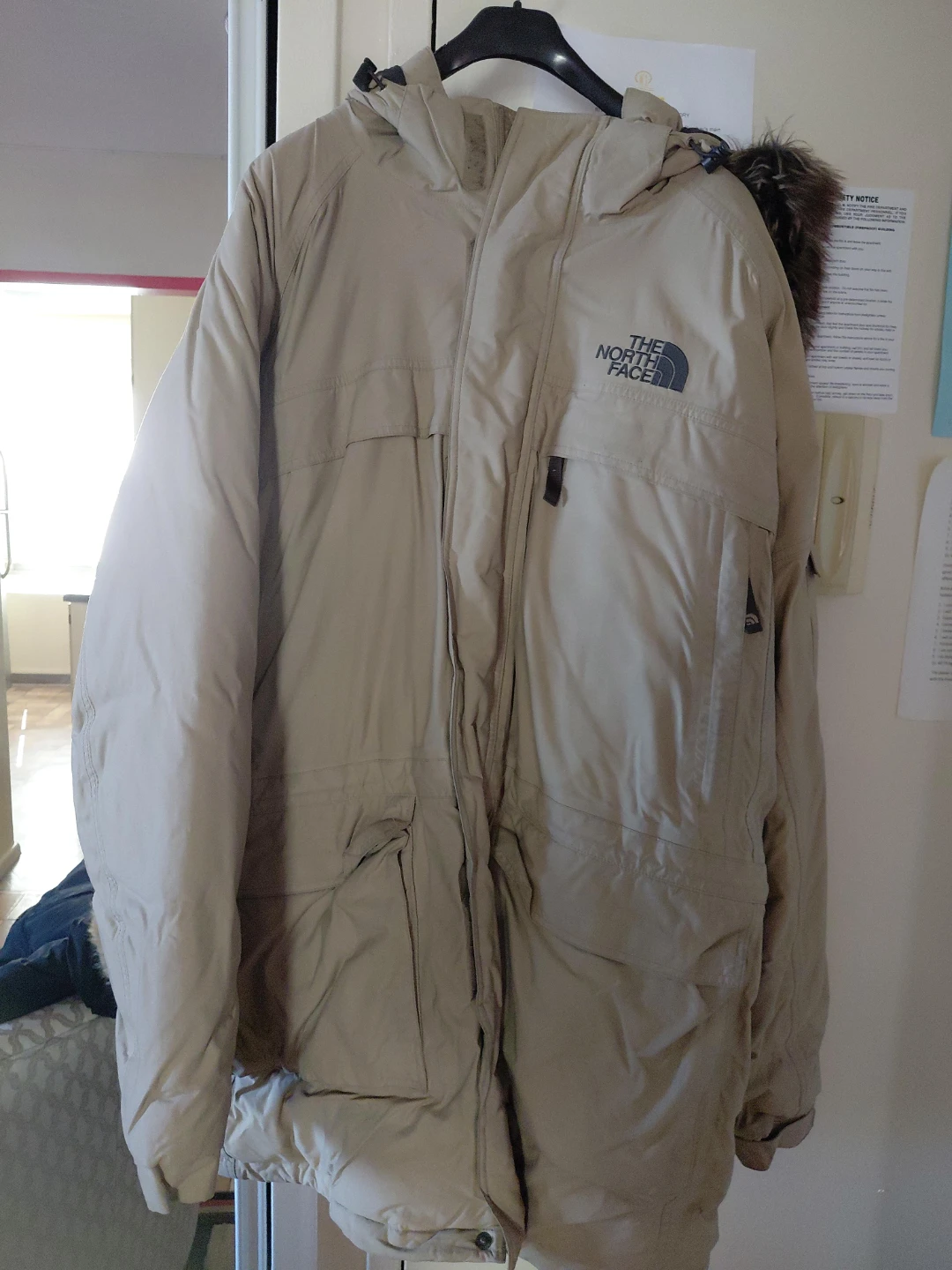 The North Face Beige Winter Parka Jacket