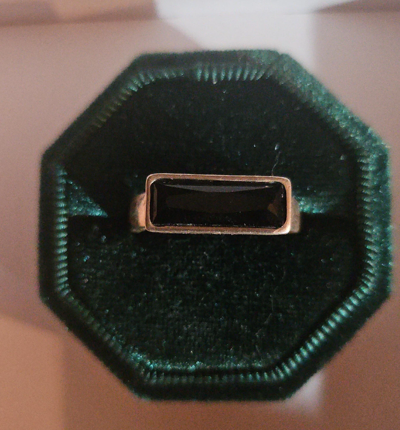Rectangular Black Stone Ring