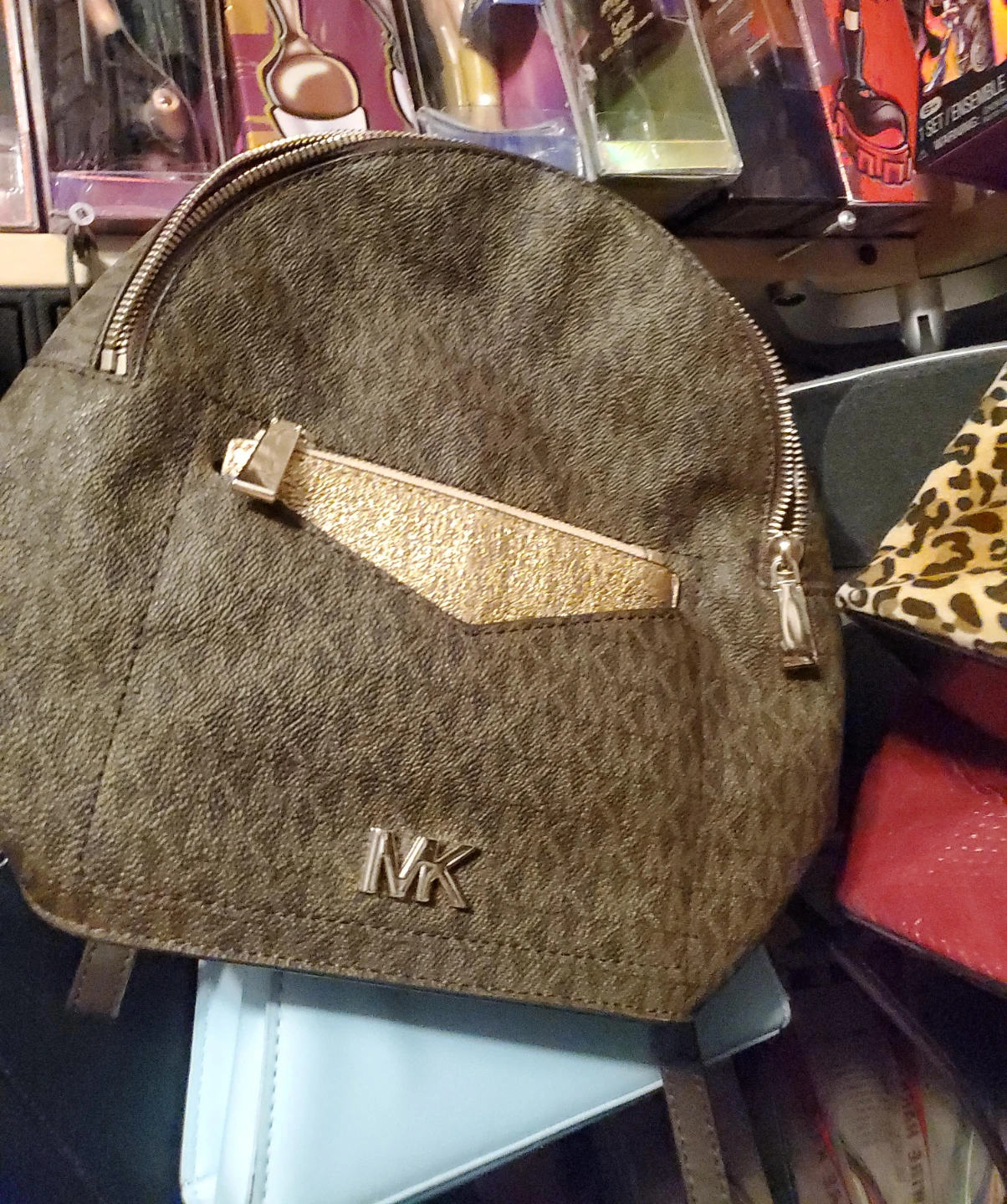 Michael Kors MK Brown Monogram Backpack