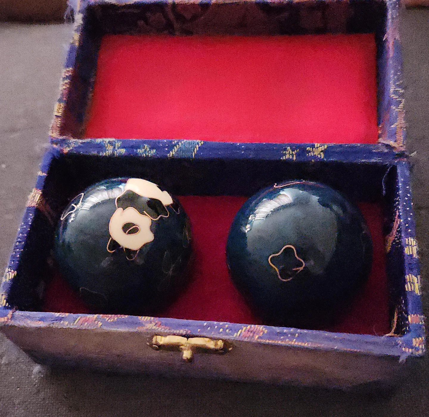 vintage Chinese cloisonné Baoding balls