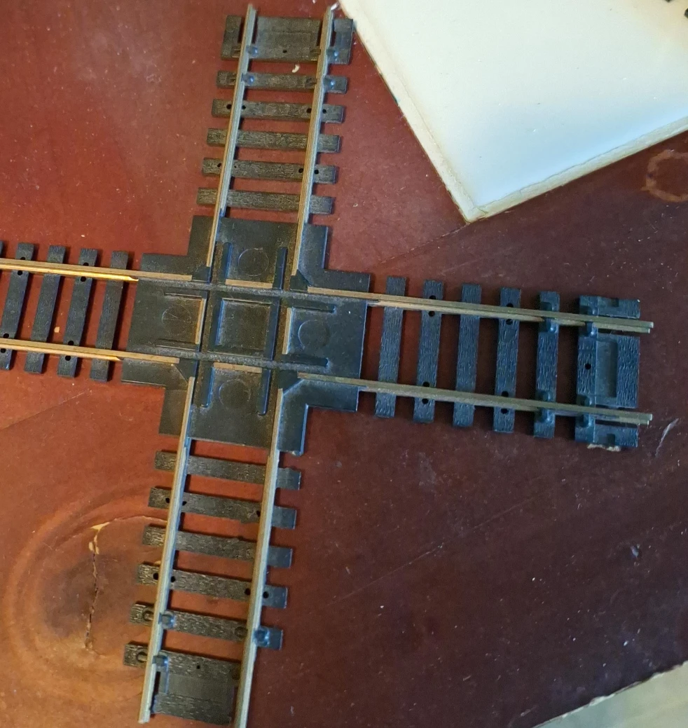 Model Train Track Crossing