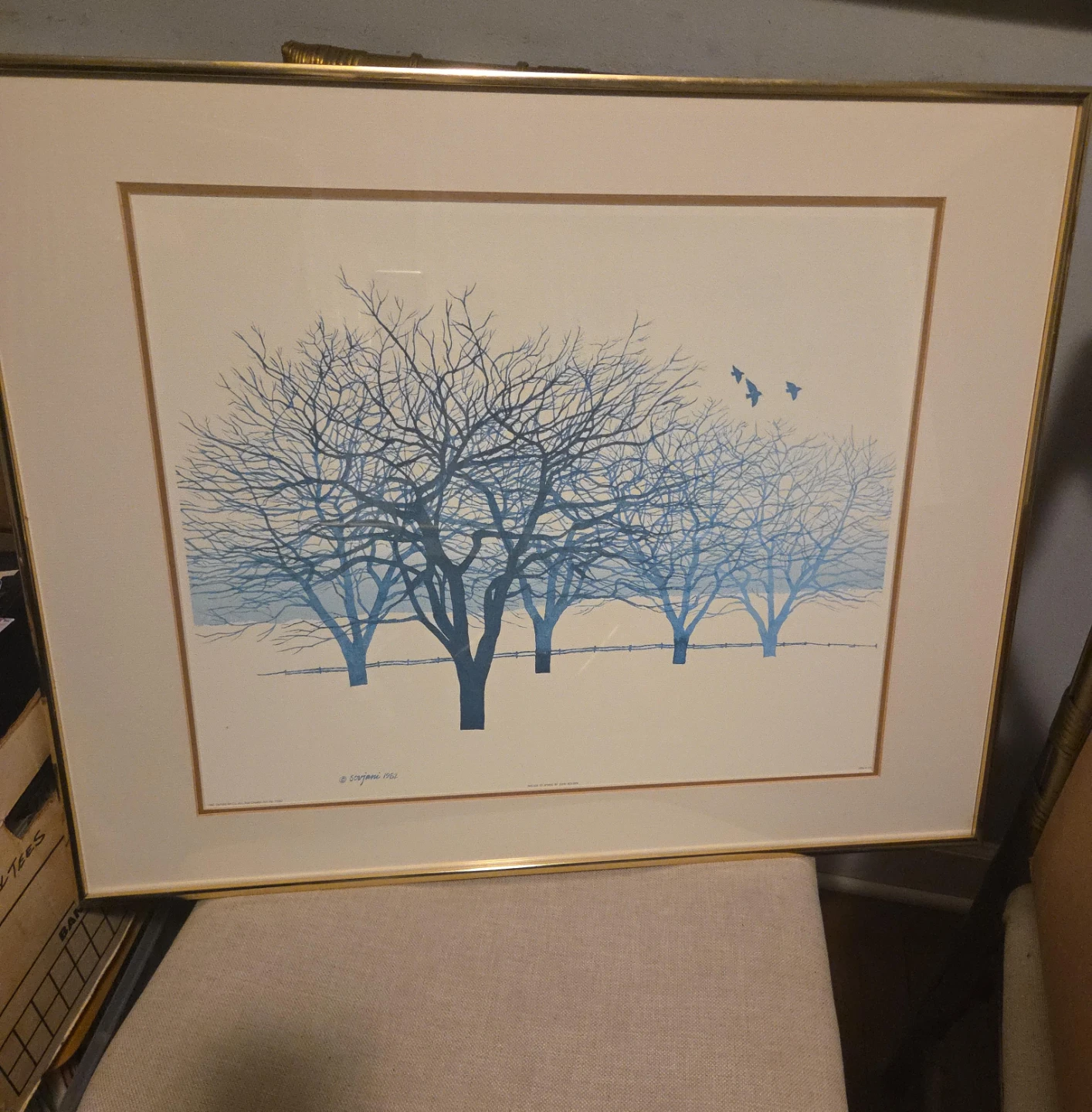 Framed Winter Trees Art Print