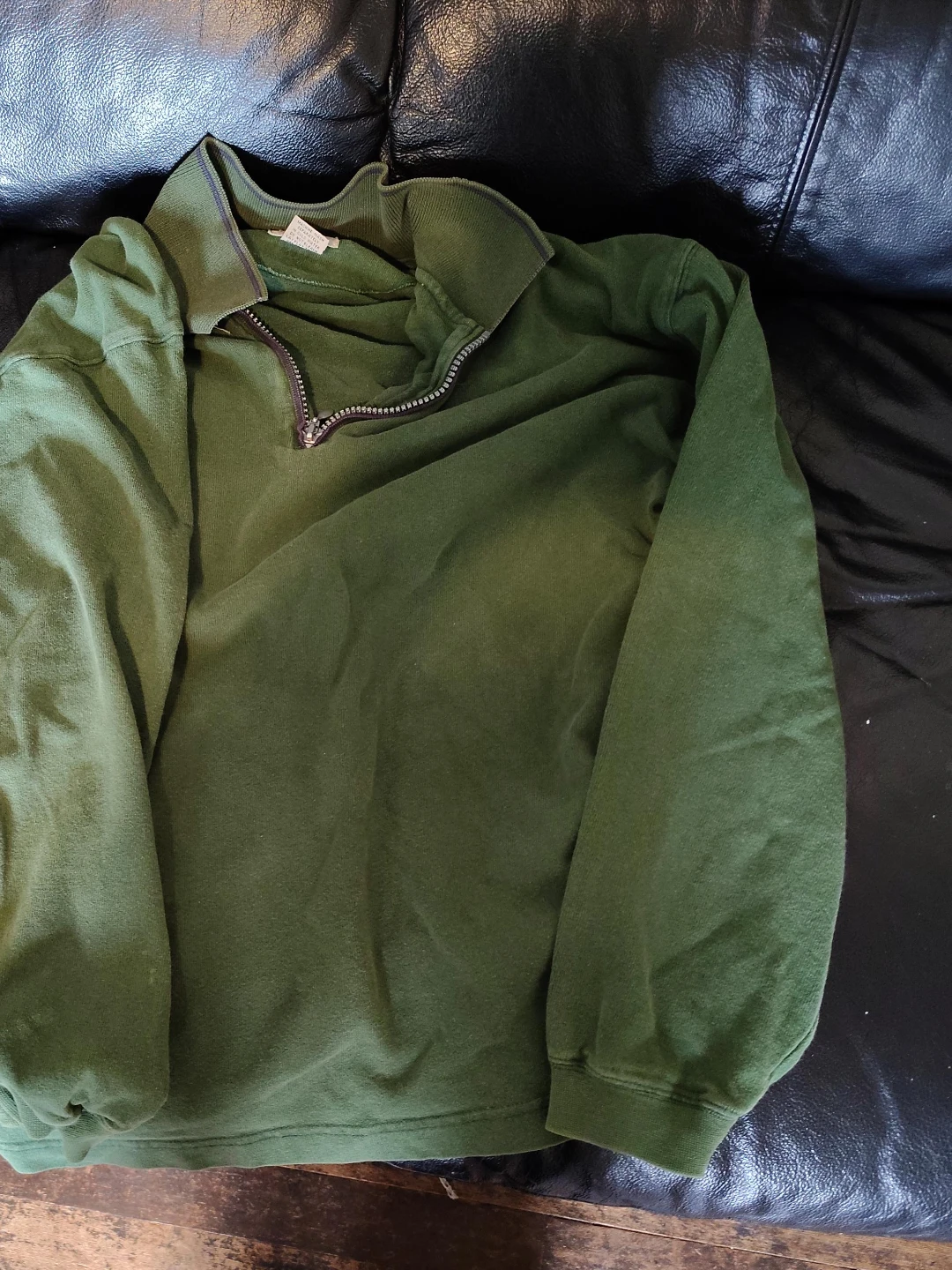 Green Quarter-Zip Pullover Sweatshirt