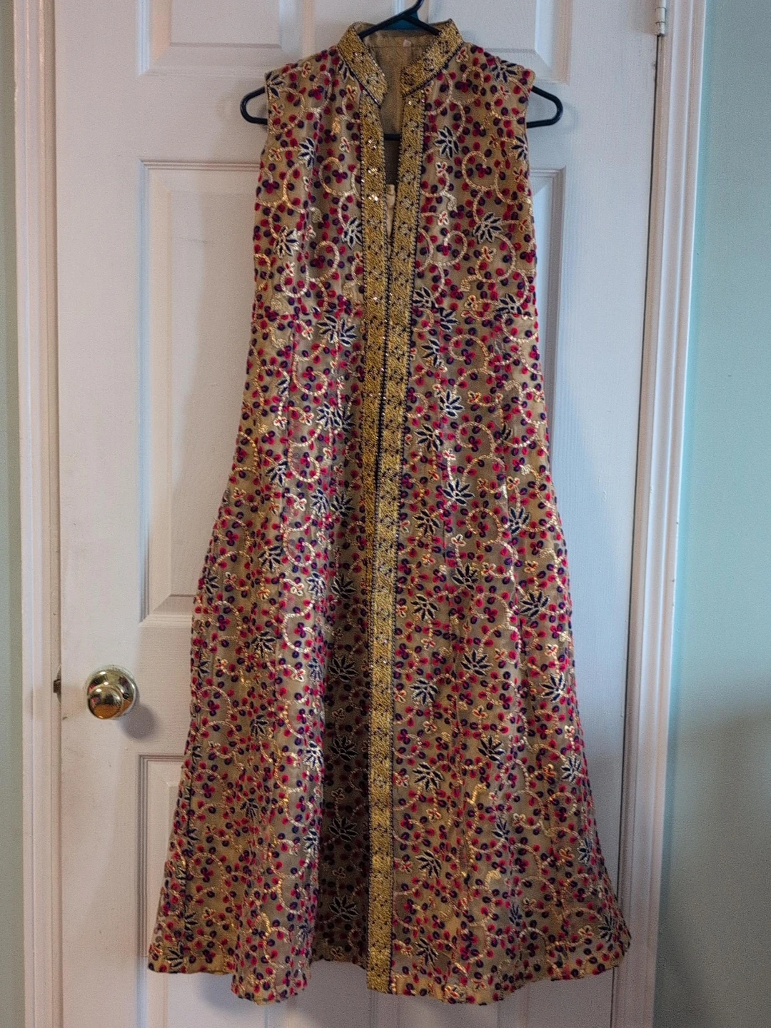Embroidered Sleeveless Maxi Dress only top