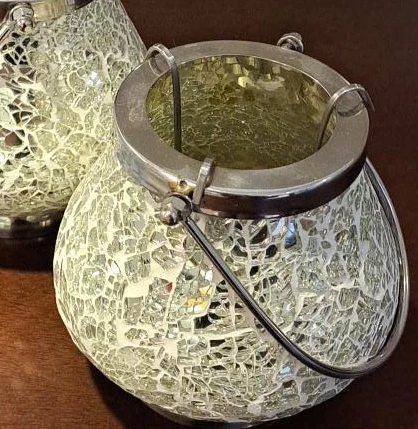 Mosaic Glass Lantern Candle Holder