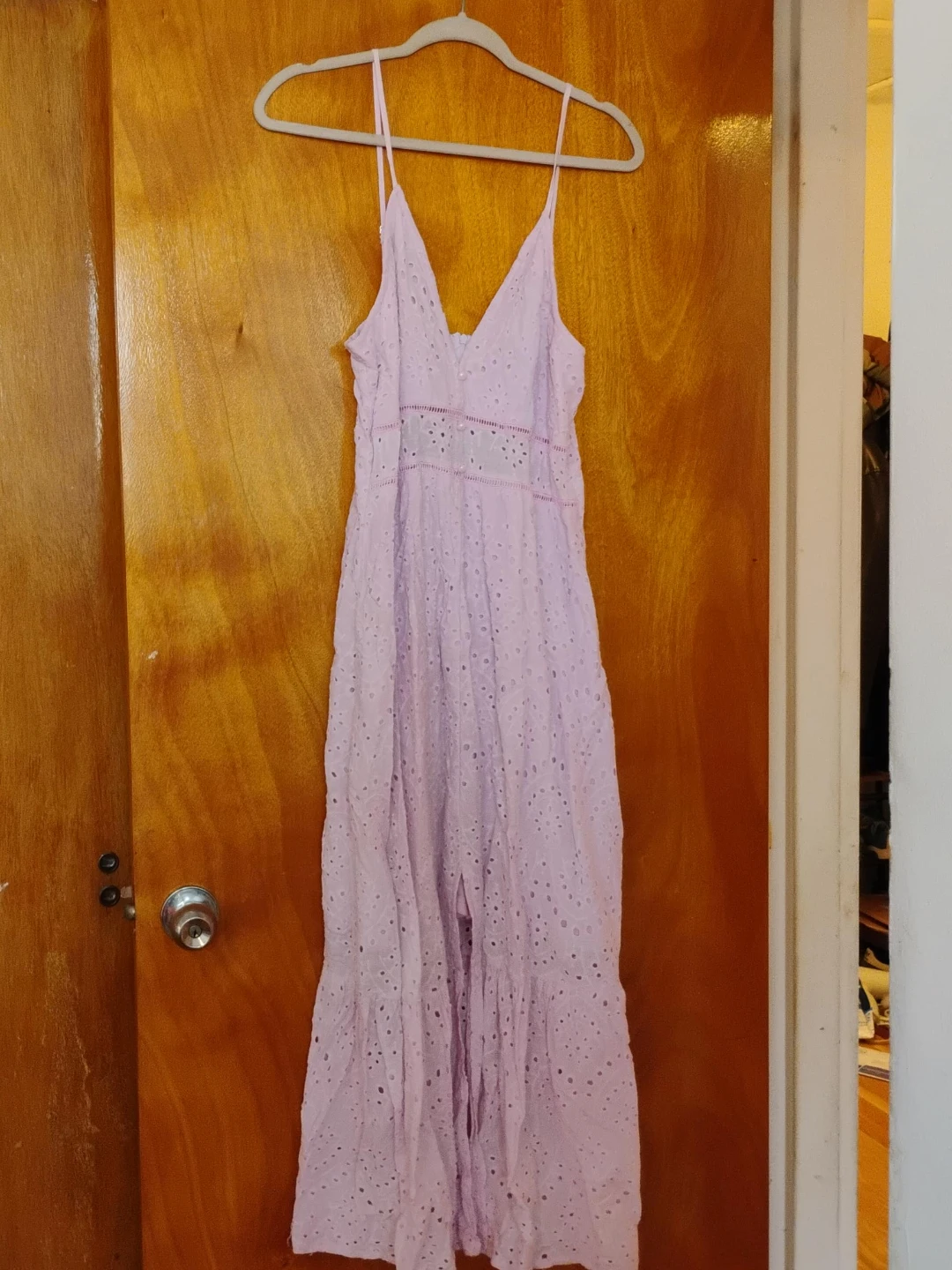 Light Purple Eyelet Maxi Dress