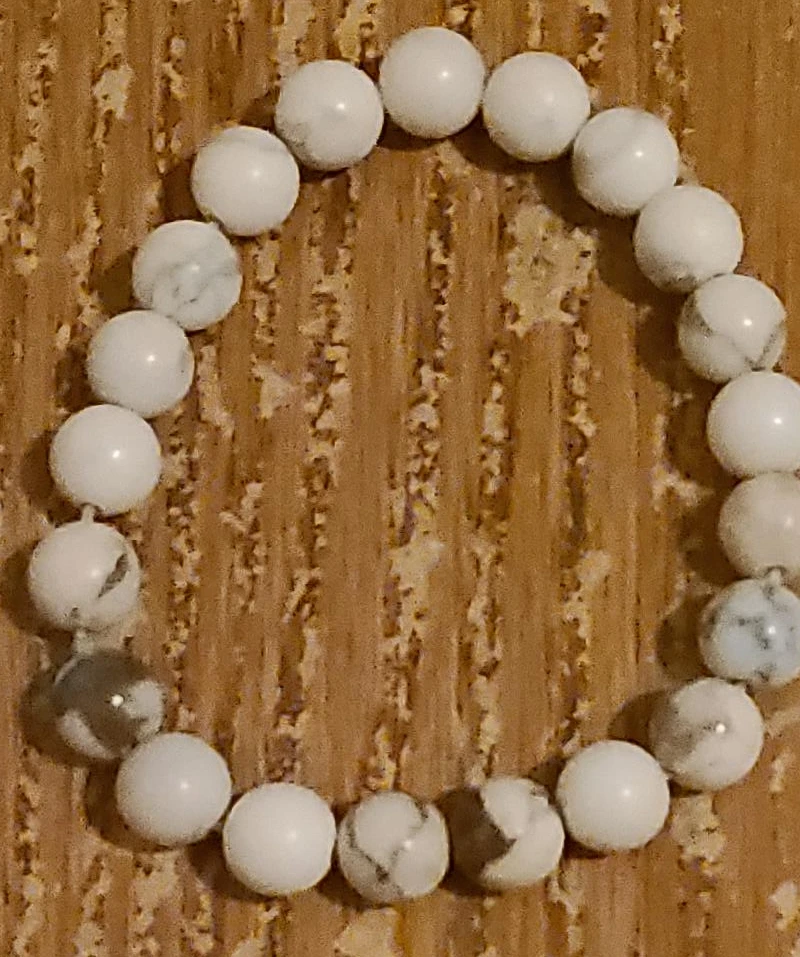 White Stone Beaded Bracelet