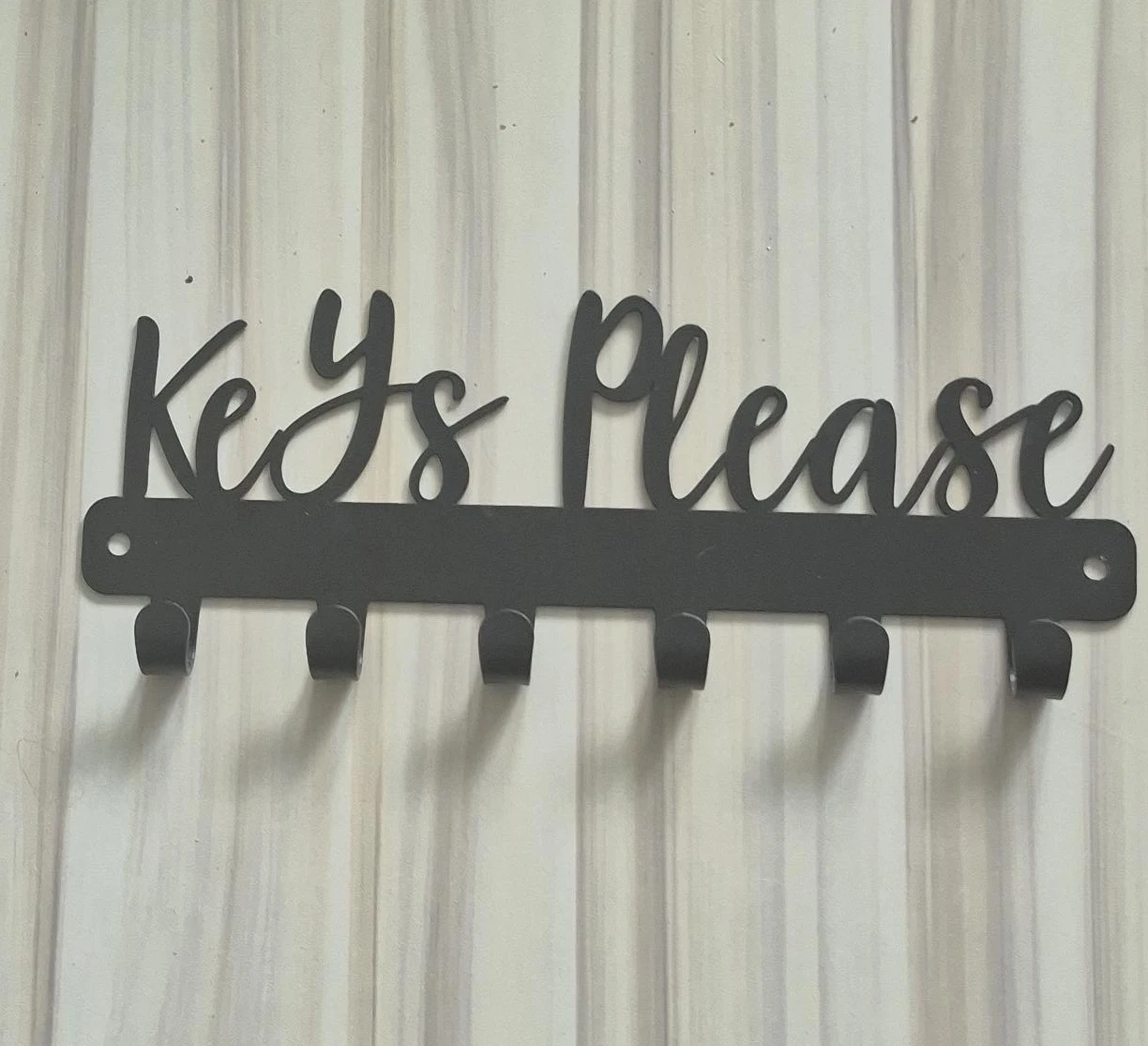 Black Metal "Keys Please" Wall Mounted Key Holder