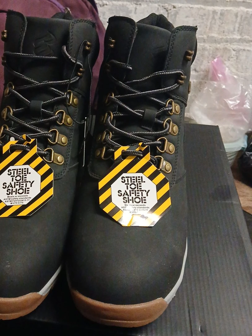 Black Steel Toe Safety Work Boots
