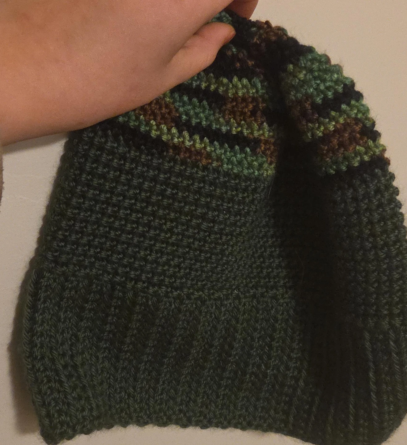 Hand-Knit Camo Beanie