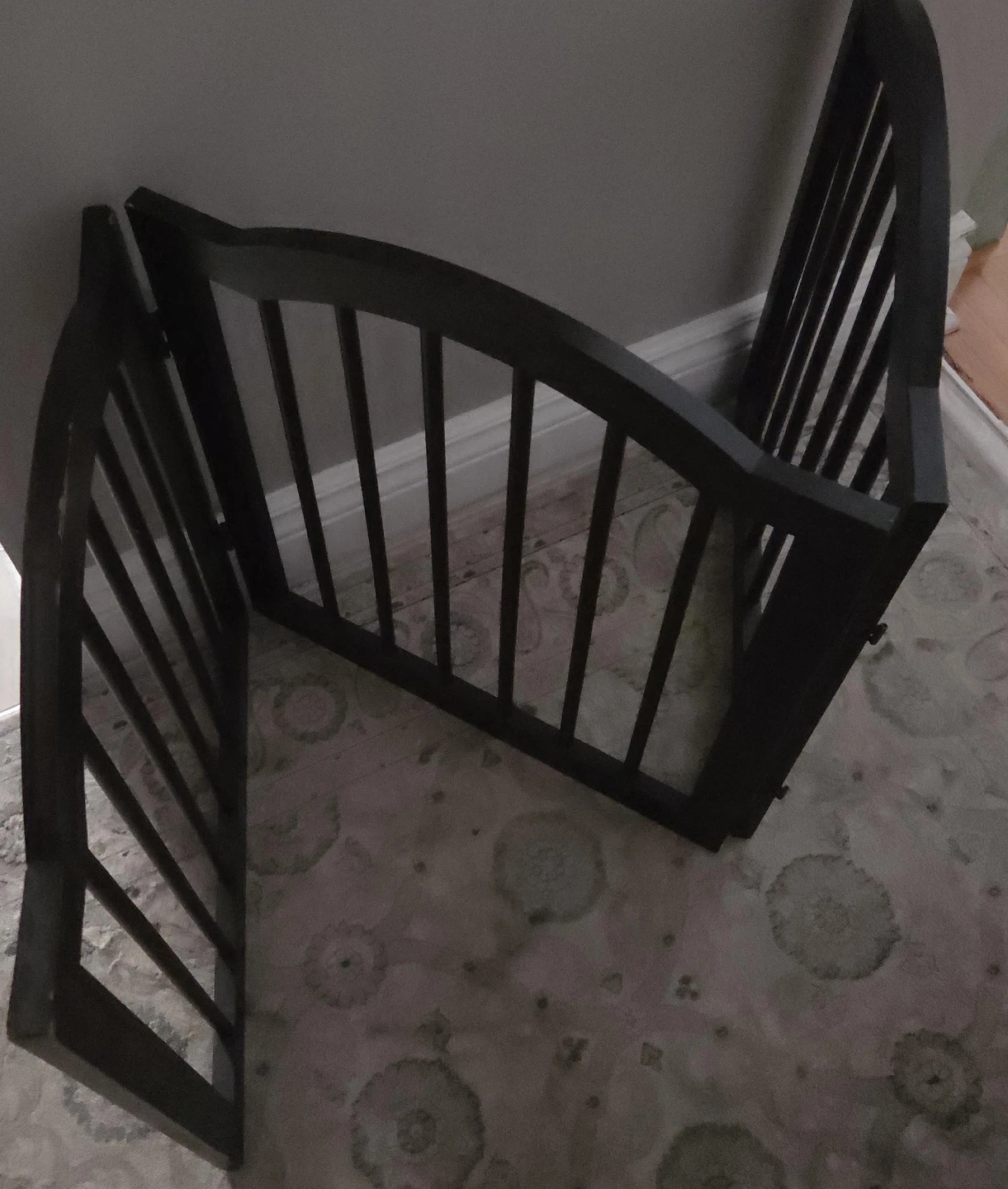 Black Wooden Pet Gate