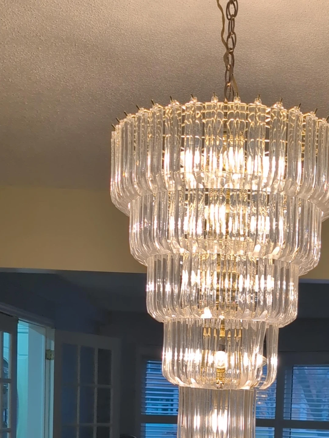 Multi-Tiered Glass Chandelier