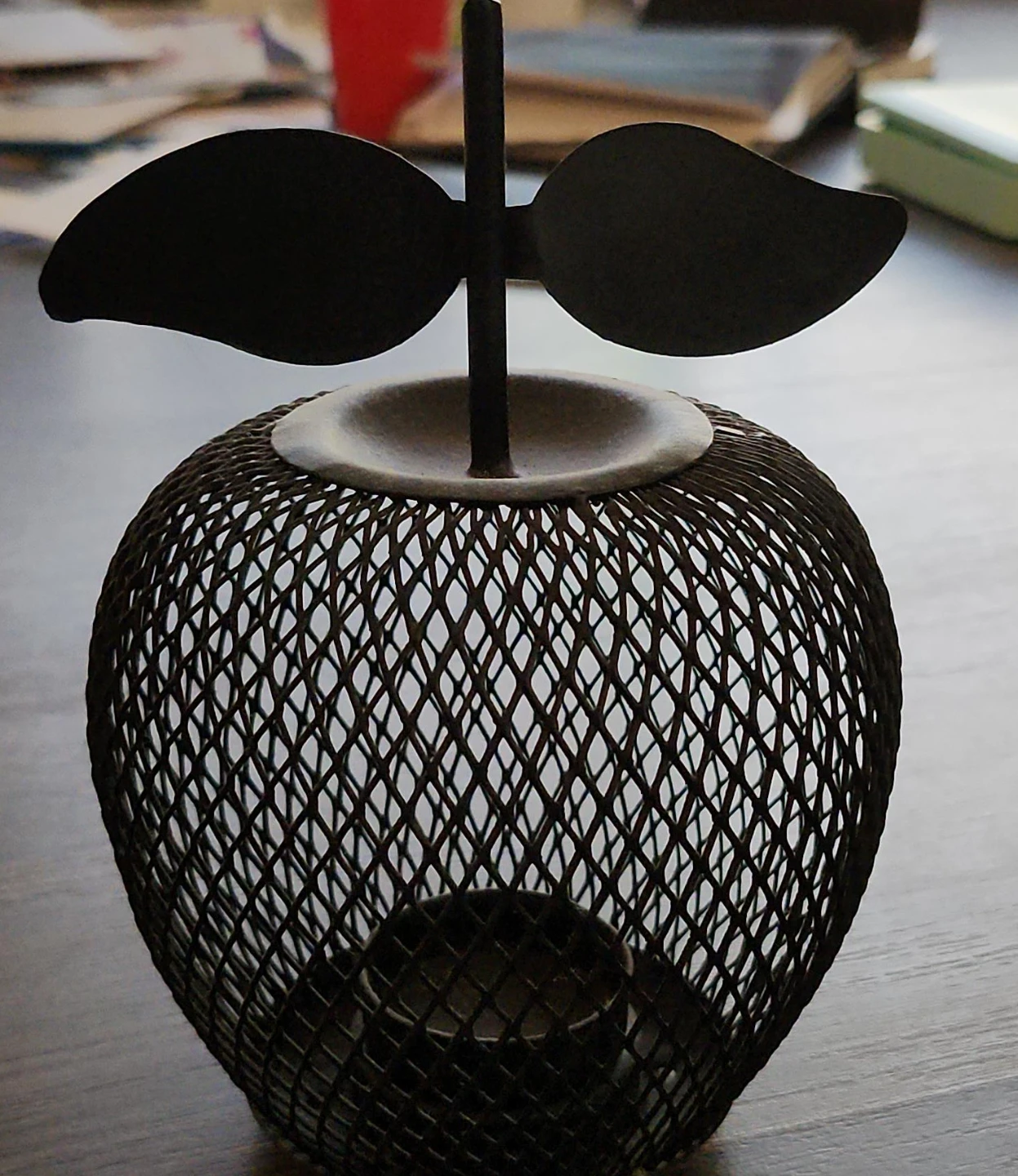 Apple Shaped Wire Candle Holder