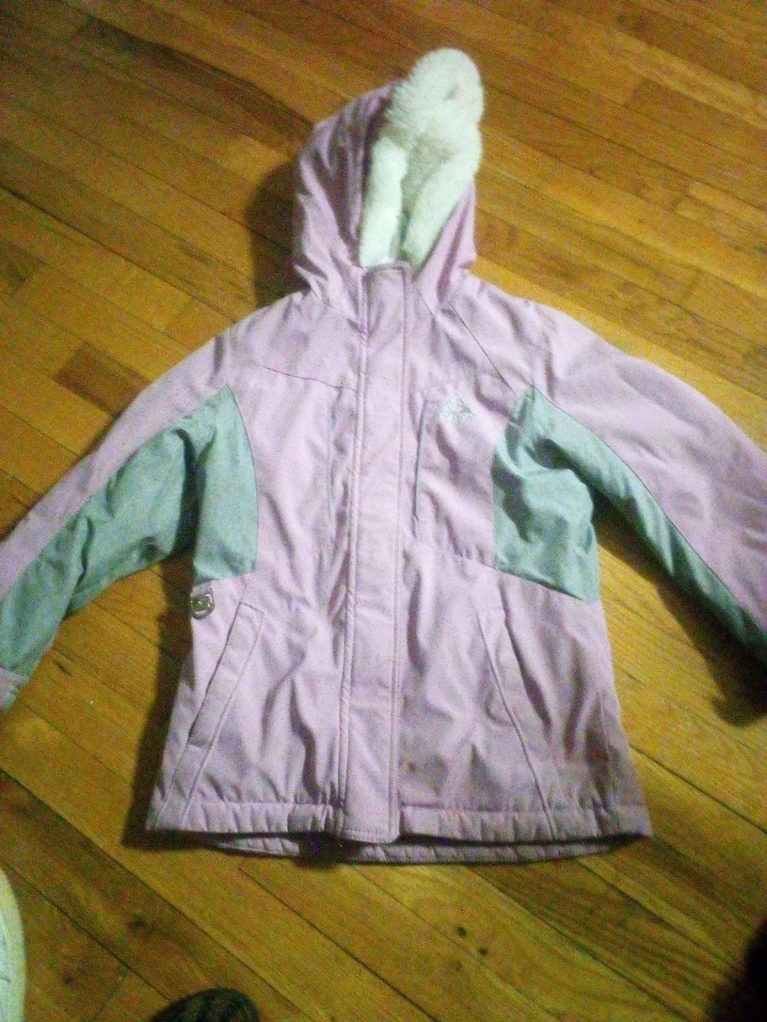 Girls' Pink & Gray Hooded Jacket