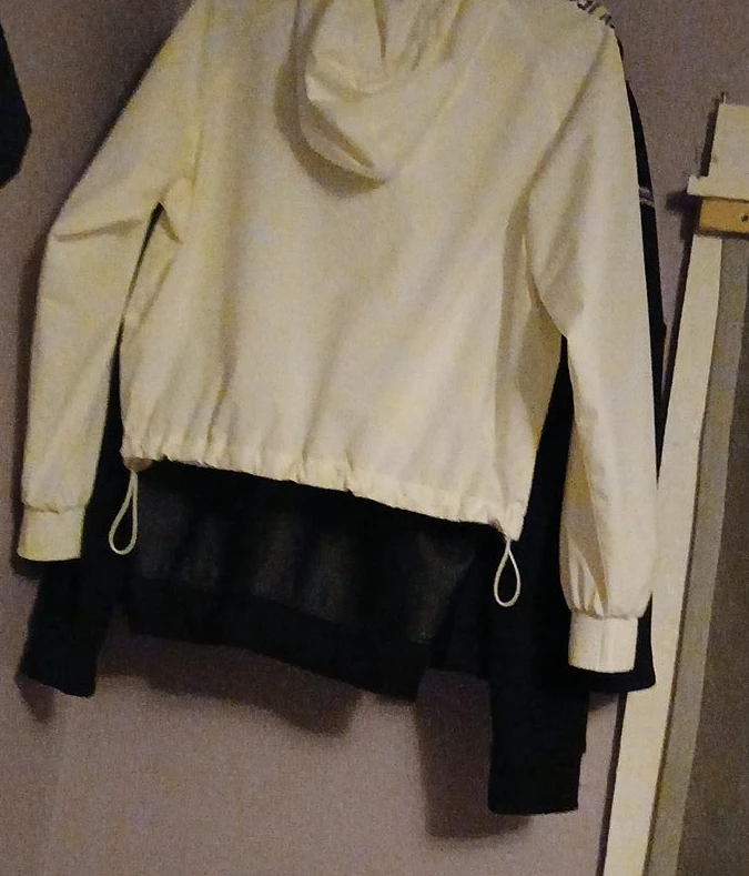 White Cropped Windbreaker Jacket