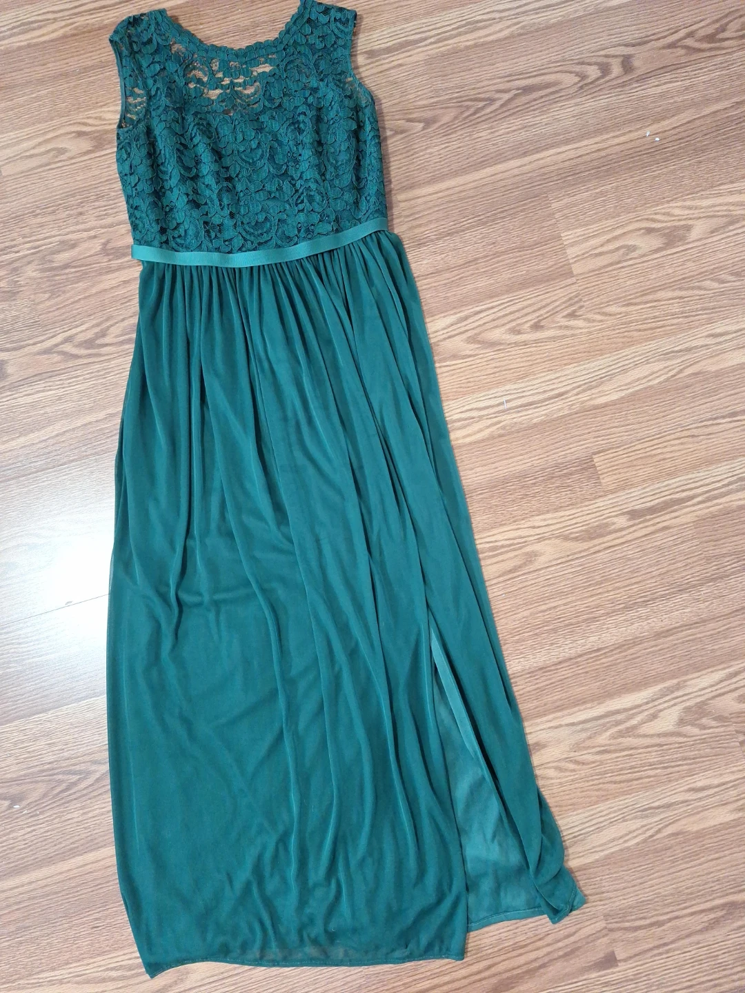 Green Lace Bodice Maxi Dress