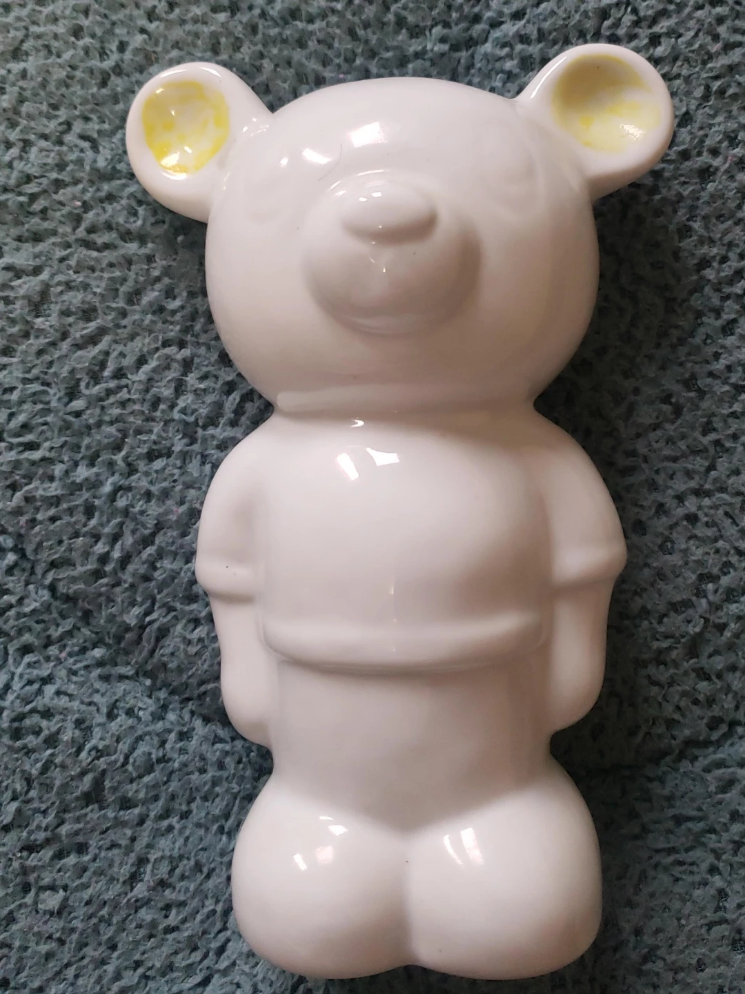White Ceramic Teddy Bear Coin Bank