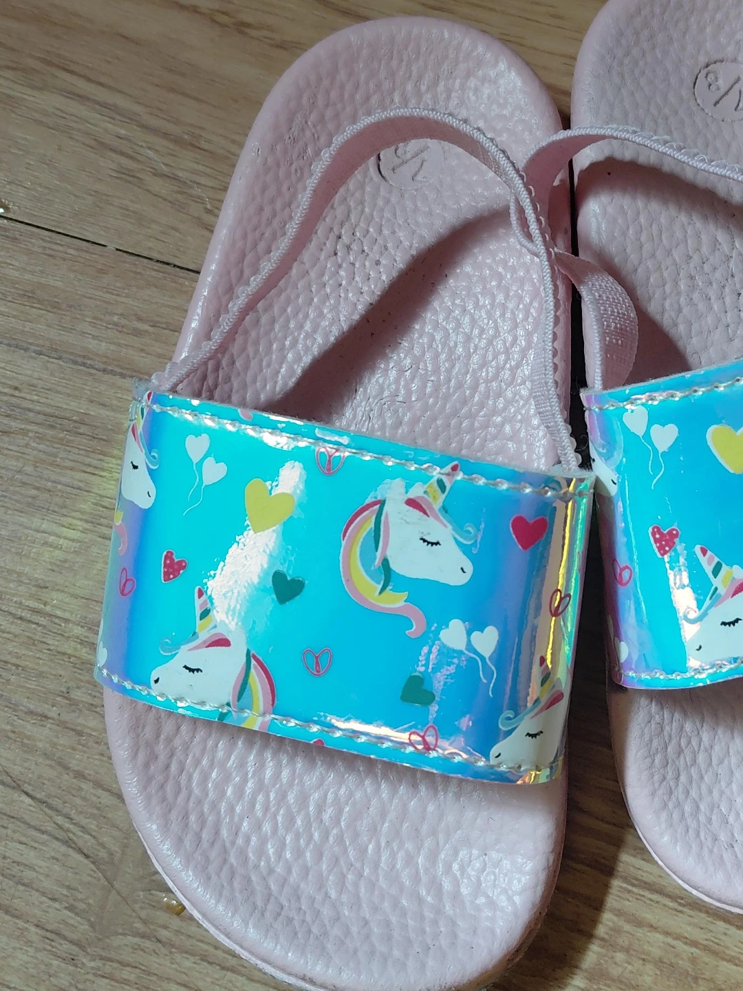 Children's Pink Unicorn Slide Sandals