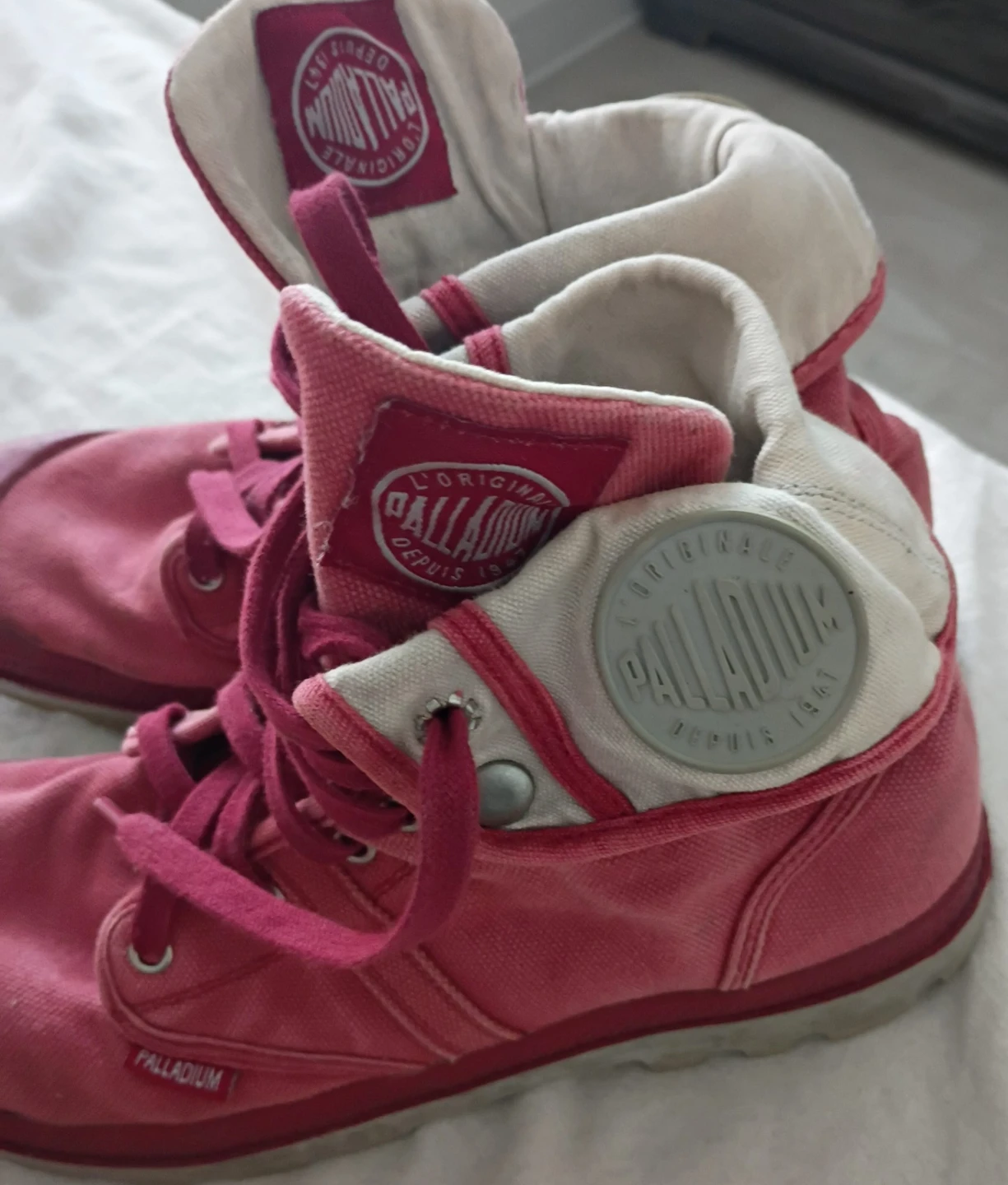 Palladium Pink Canvas High-Top Boots