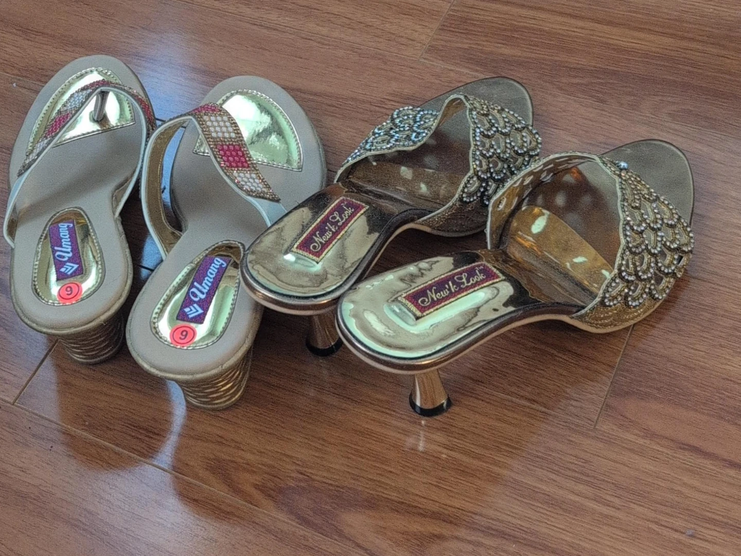 Almang & New Look Gold Sandals - Size 9($10 each)