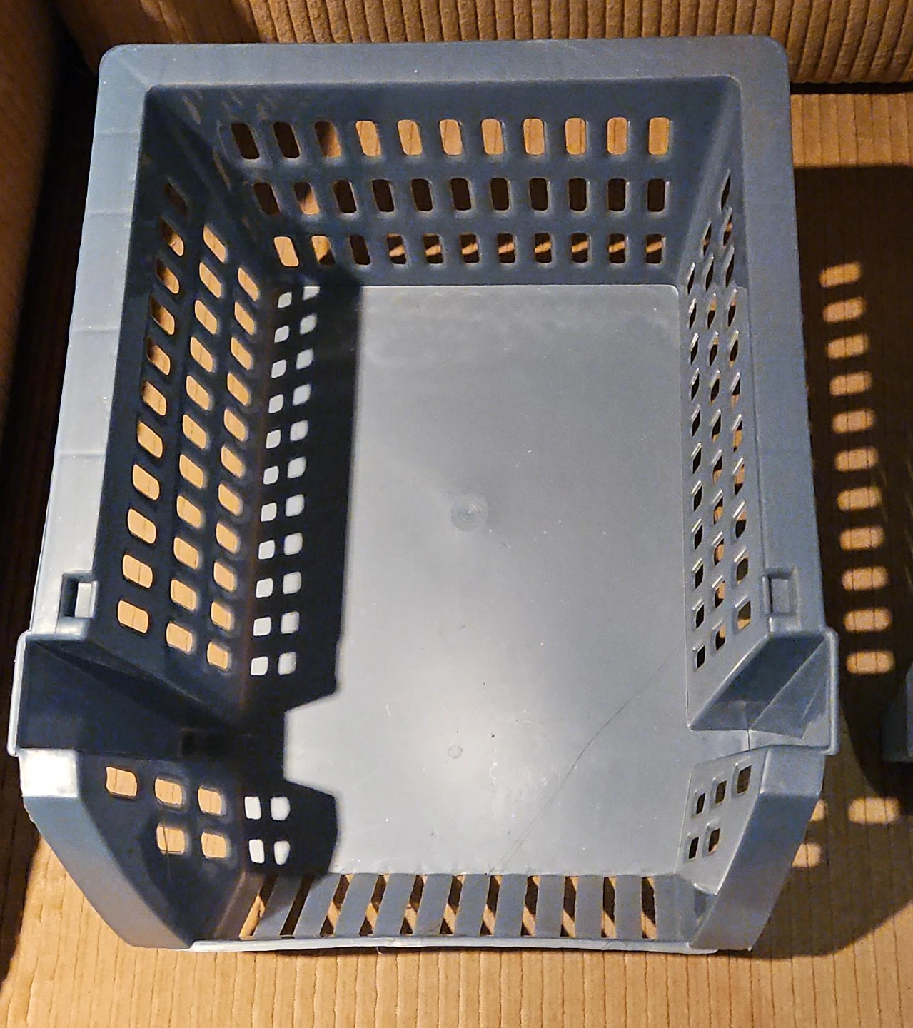 Grey Plastic Storage Bin Baskets (Set of 2)