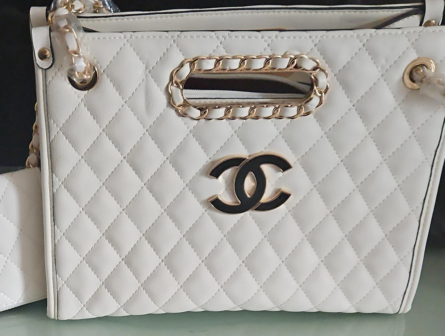 White Quilted Handbag