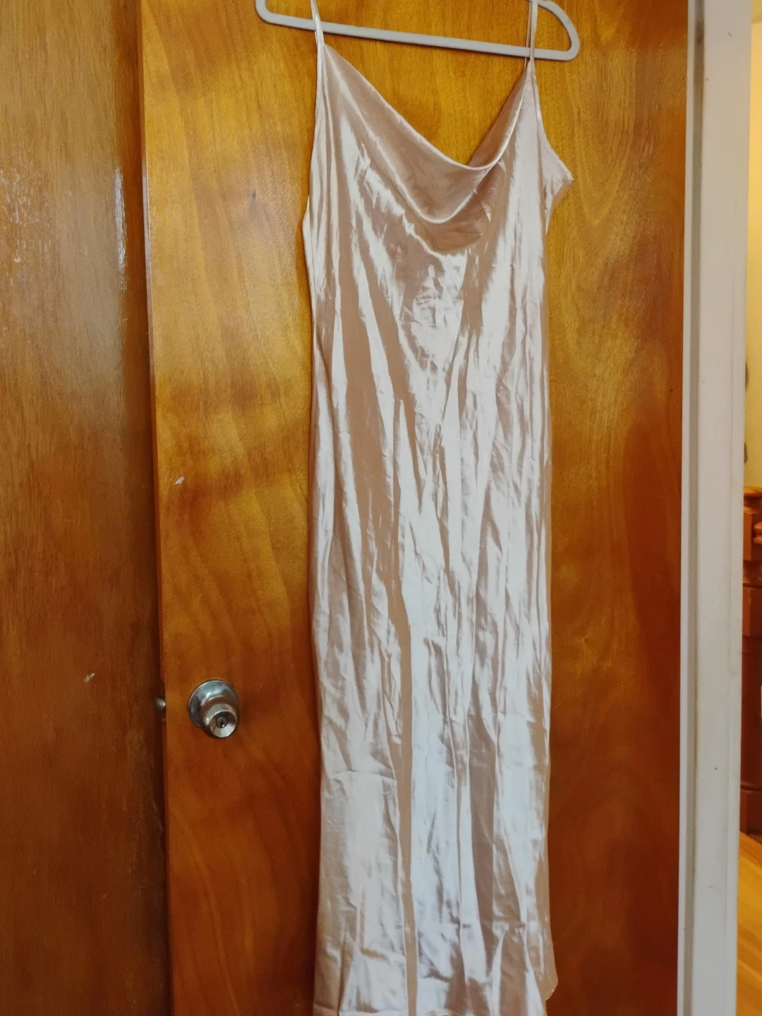 Satin Cowl Neck Maxi Dress