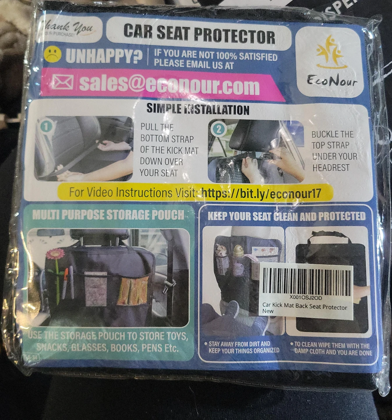 EcoNour Car Seat Protector and Kick Mat