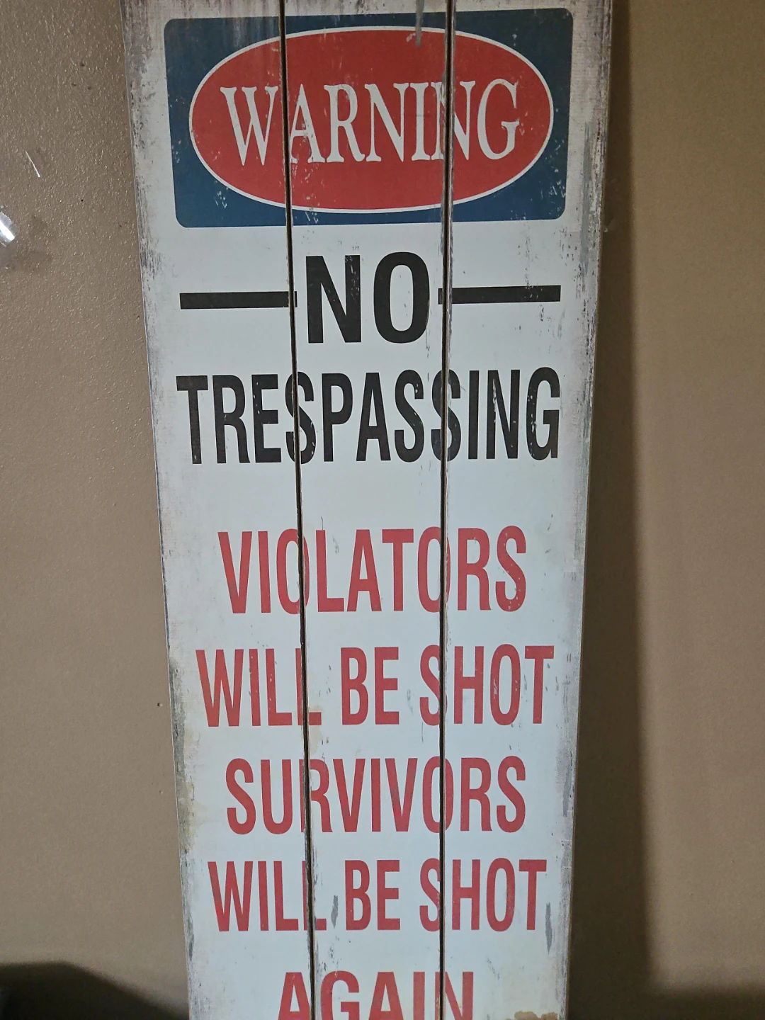 Warning No Trespassing Sign