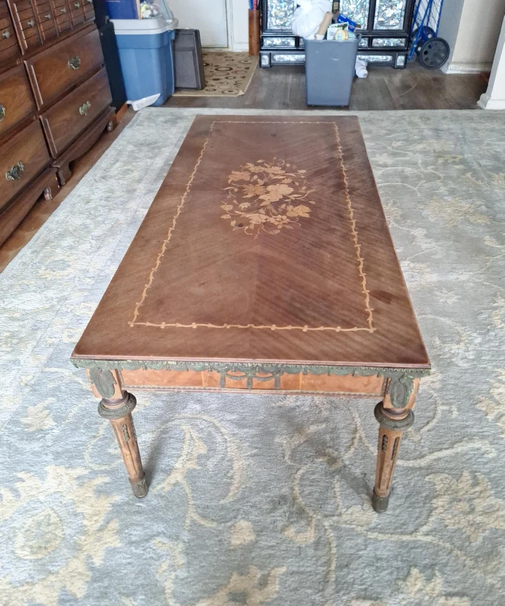 Vintage Marquetry Coffee Table