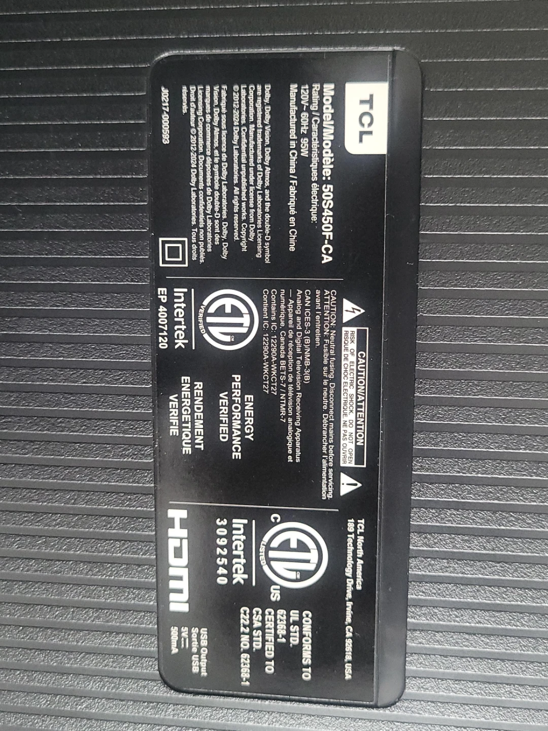 TCL 50S450F-CA 50-inch Smart TV