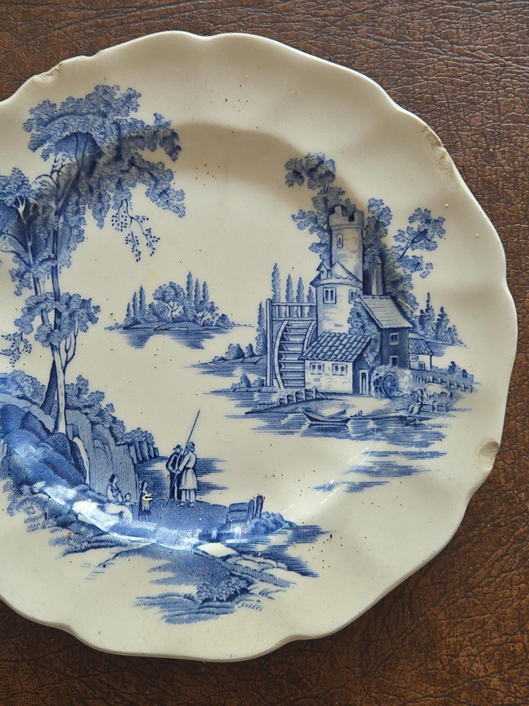 The Old Mill Plate - Blue & White Transferware