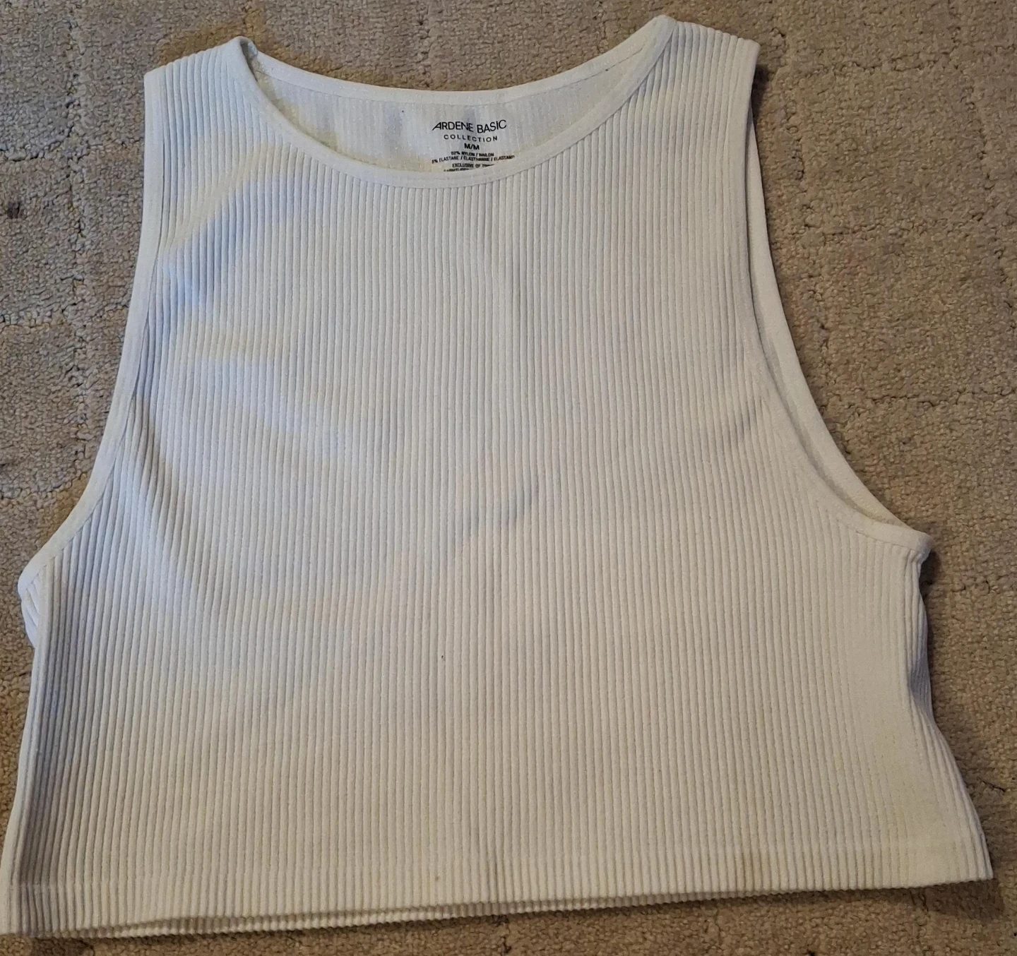 Ardene Basic White Ribbed Tank Top M/M