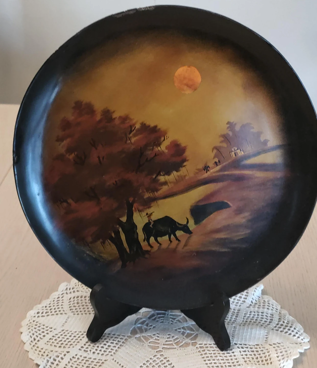 Decorative Plate with Asian Landscape Scene