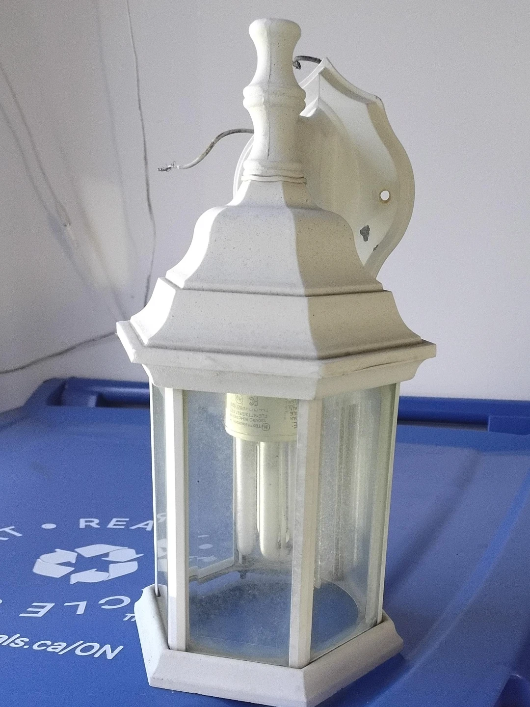 White Outdoor Wall Sconce Light Fixture - photo 2
