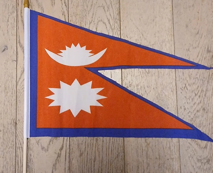 Nepal Pennant Flag on Stick