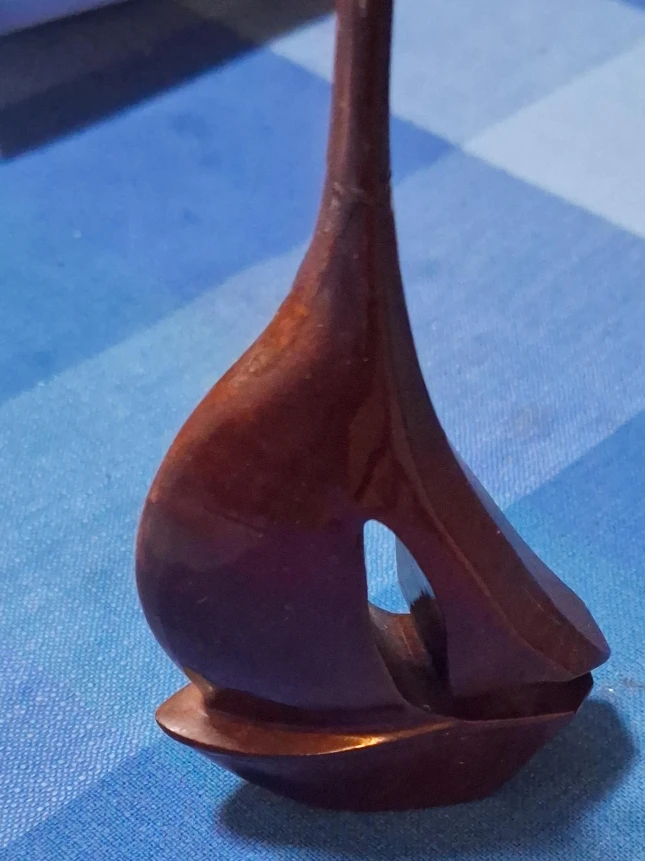 Wooden sailboat decorative piece