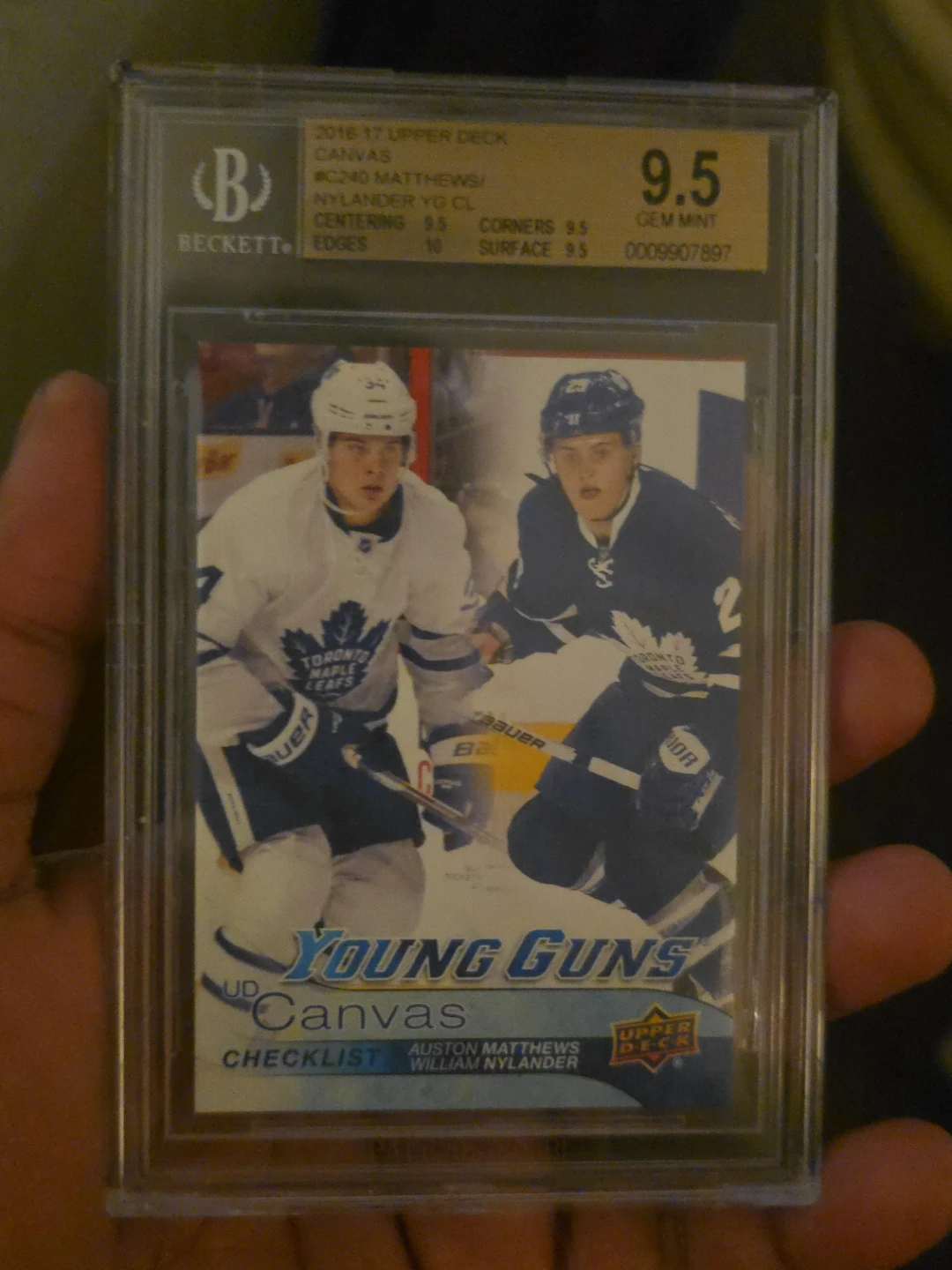 2016-17 Upper Deck Young Guns Canvas Matthews/Nylander Card