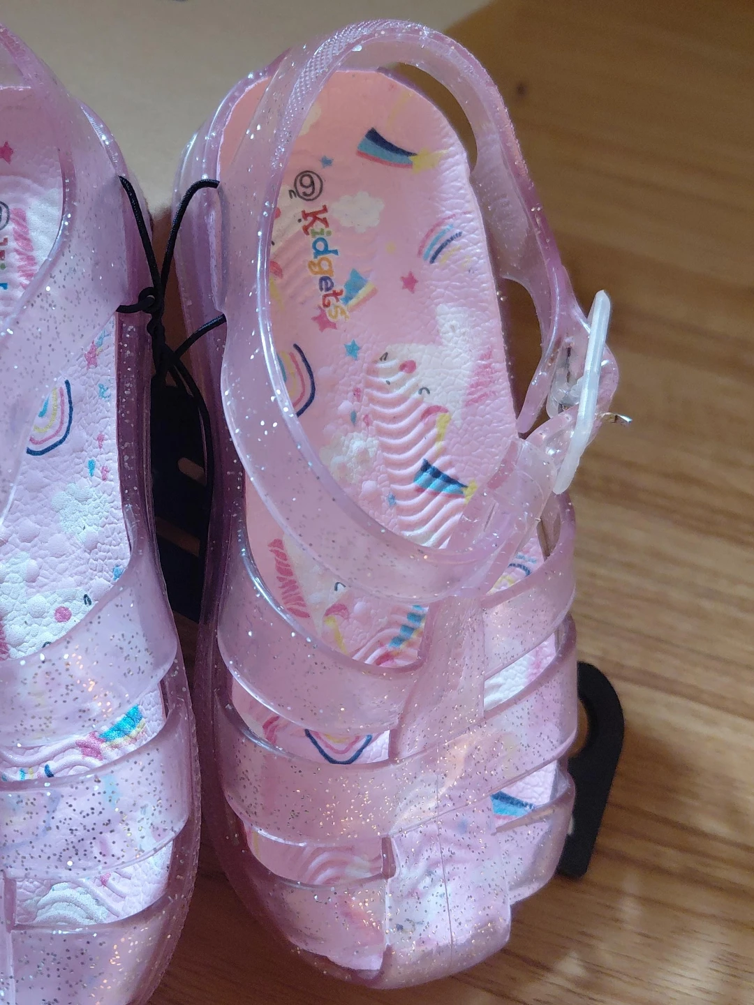 Kidgets Pink Glitter Jelly Sandals Size 6