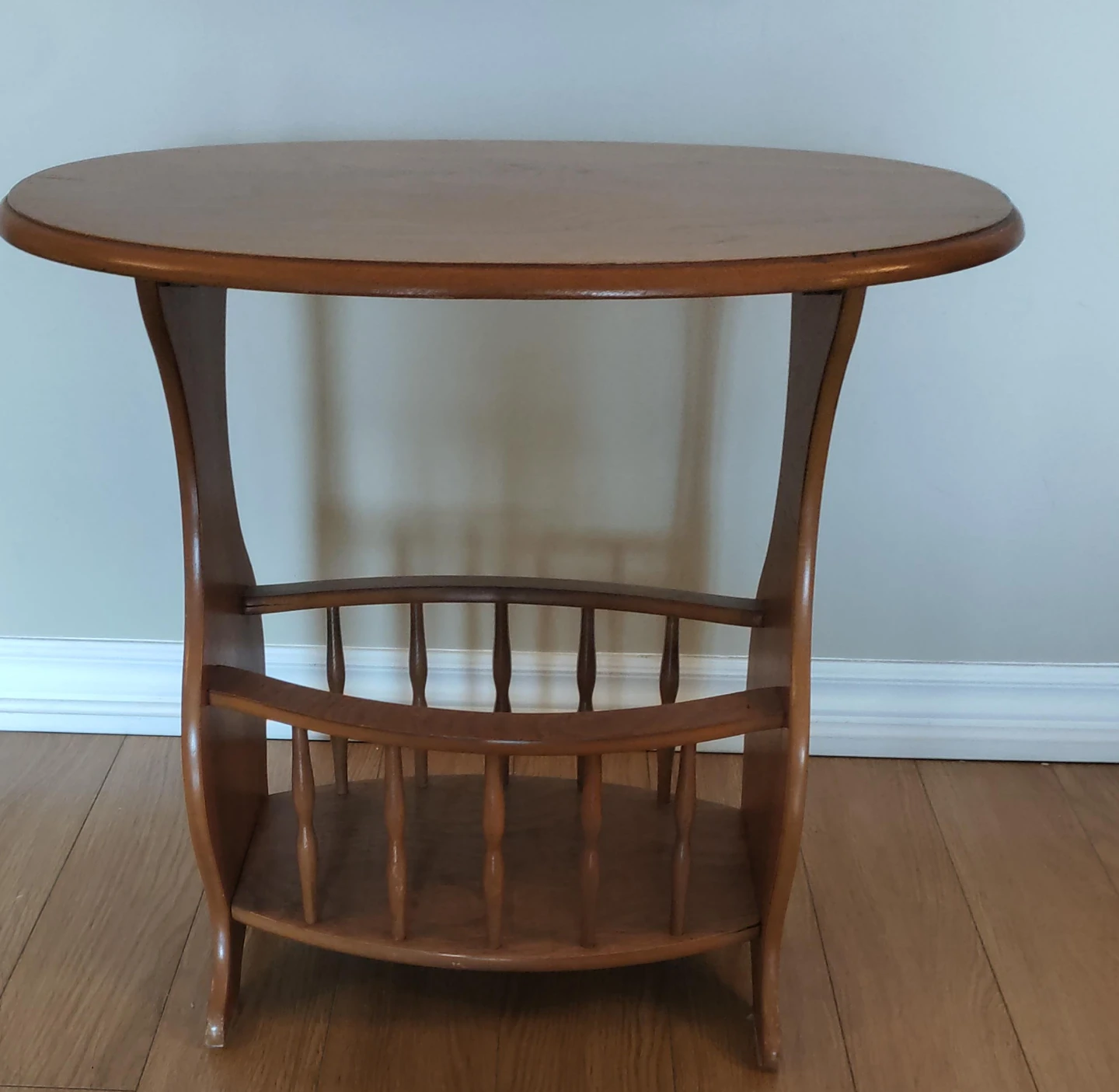 Wooden Accent Table with Magazine Rack