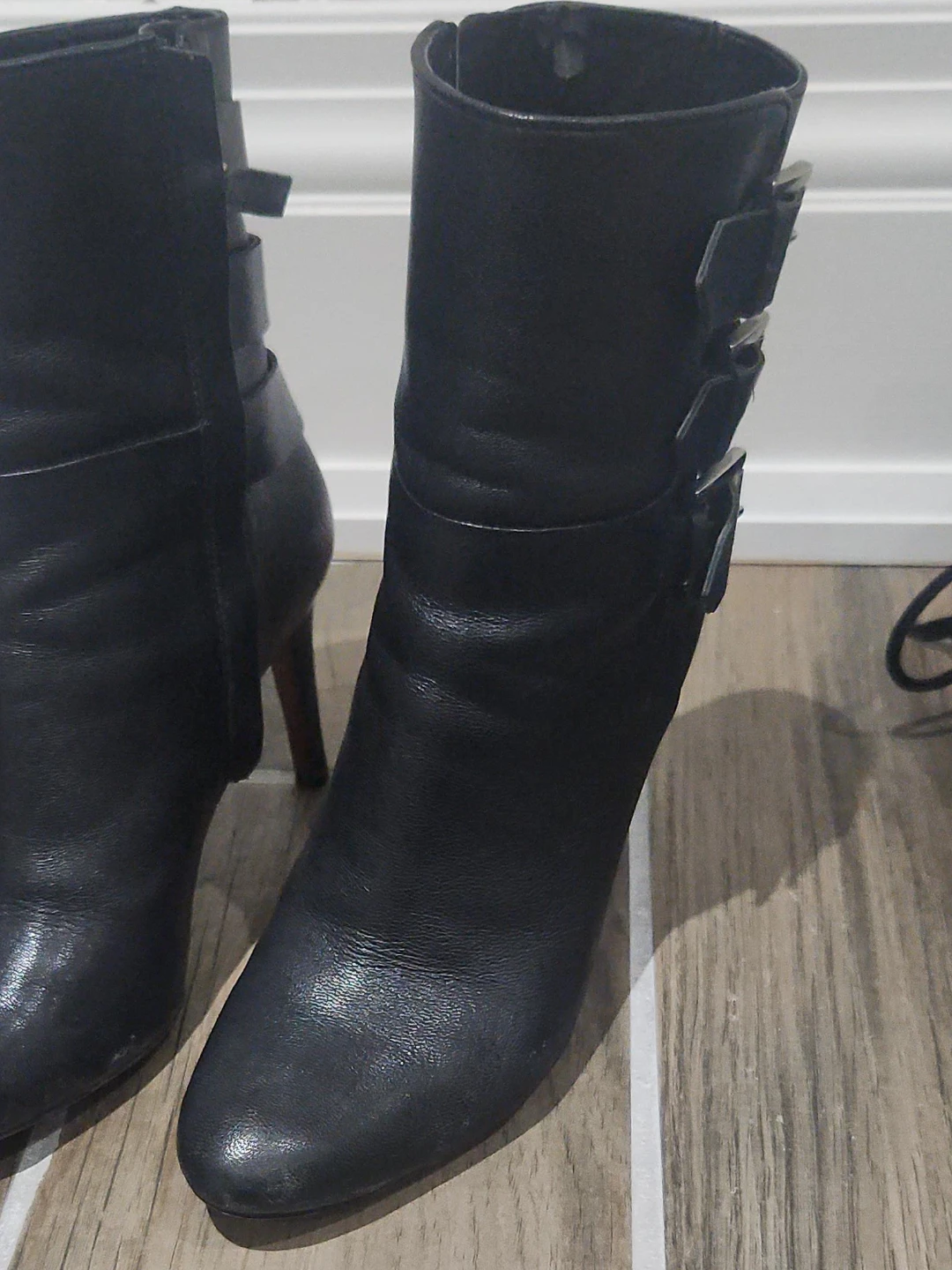 Black Leather Ankle Boots