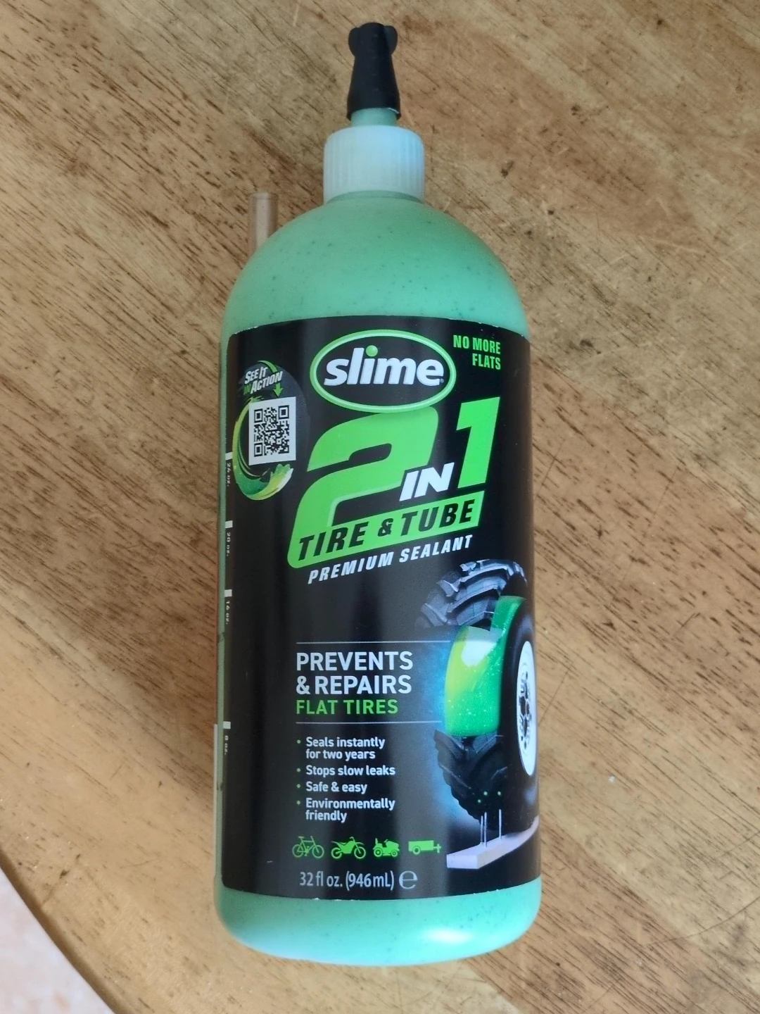 Slime 2-in-1 Tire & Tube Premium Sealant, 32 fl oz