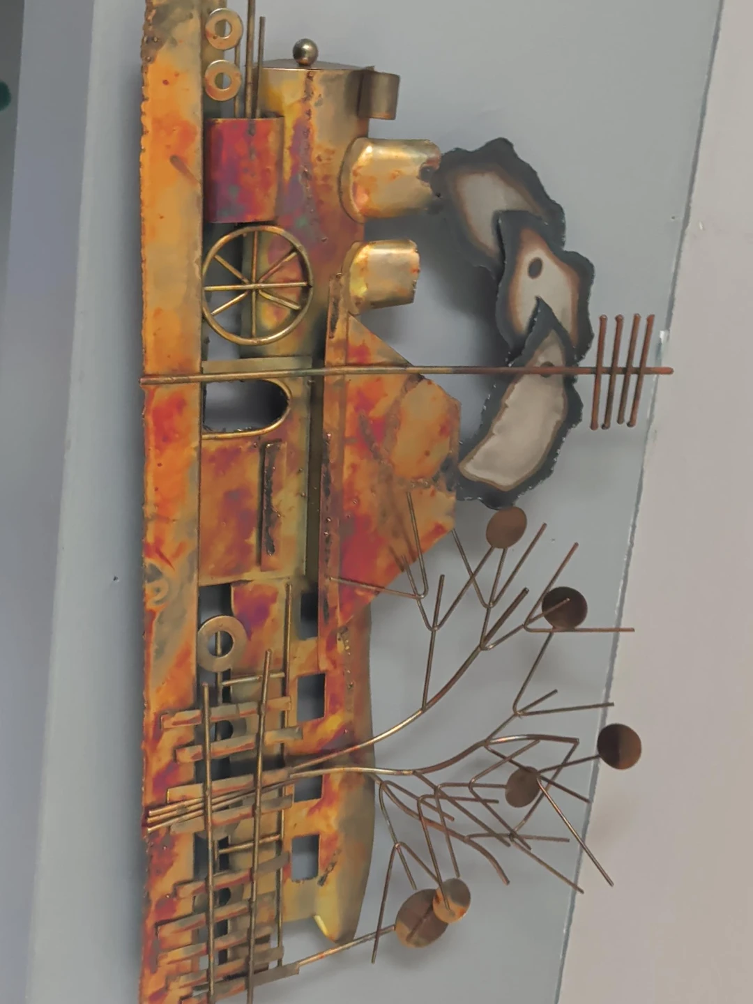 Mid-Century Modern Metal Wall Art Sculpture