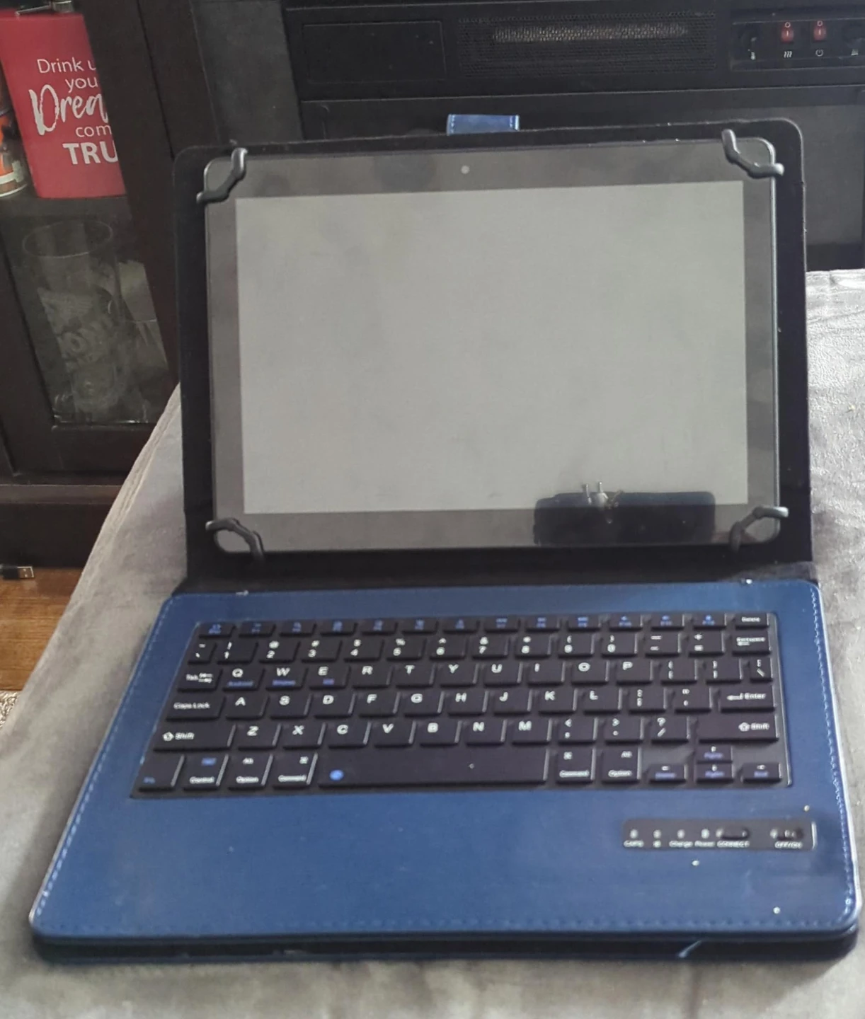 Blue Tablet with Keyboard Case
