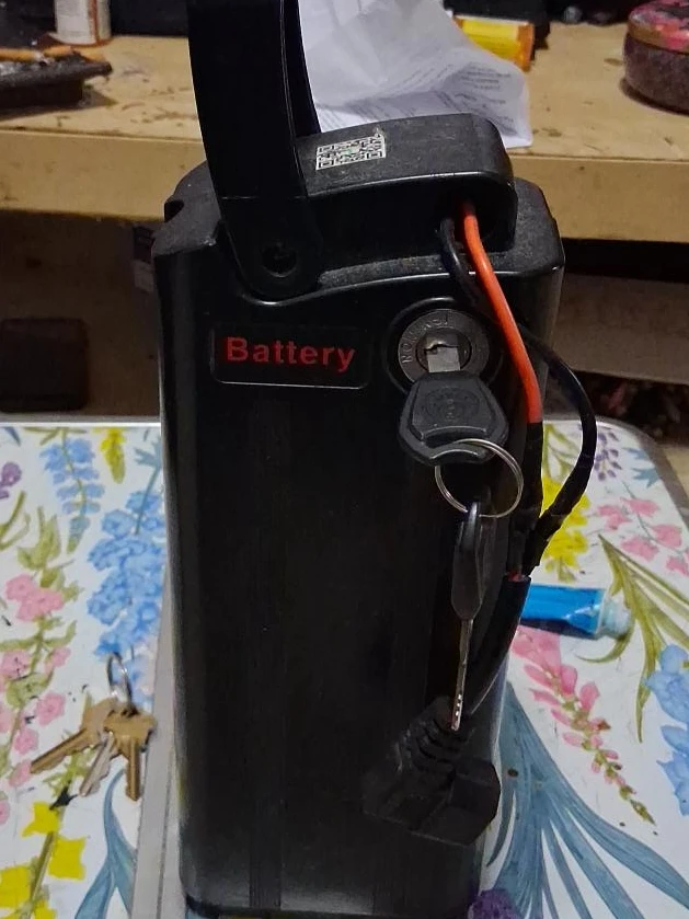 Black Electric Bike Battery with Keys