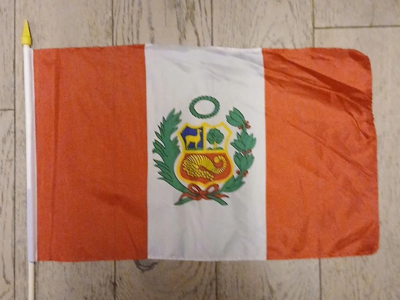 Peru Flag with Coat of Arms