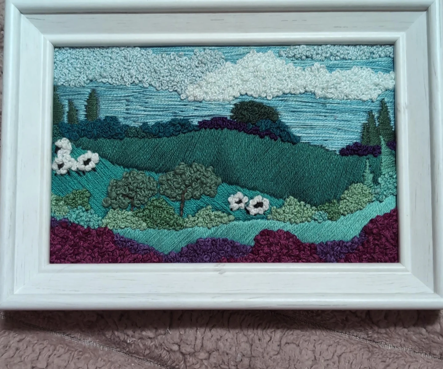 Framed Embroidered Landscape Wall Art