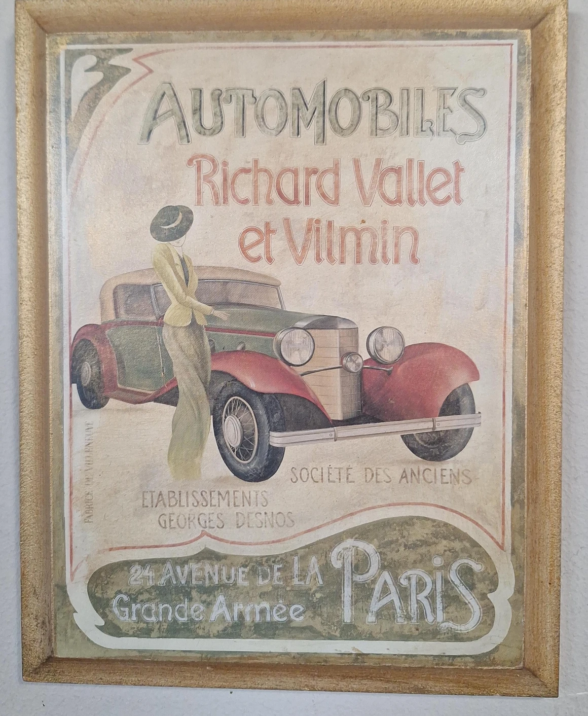 Automobiles Richard Vallet et Vilmin Vintage Print