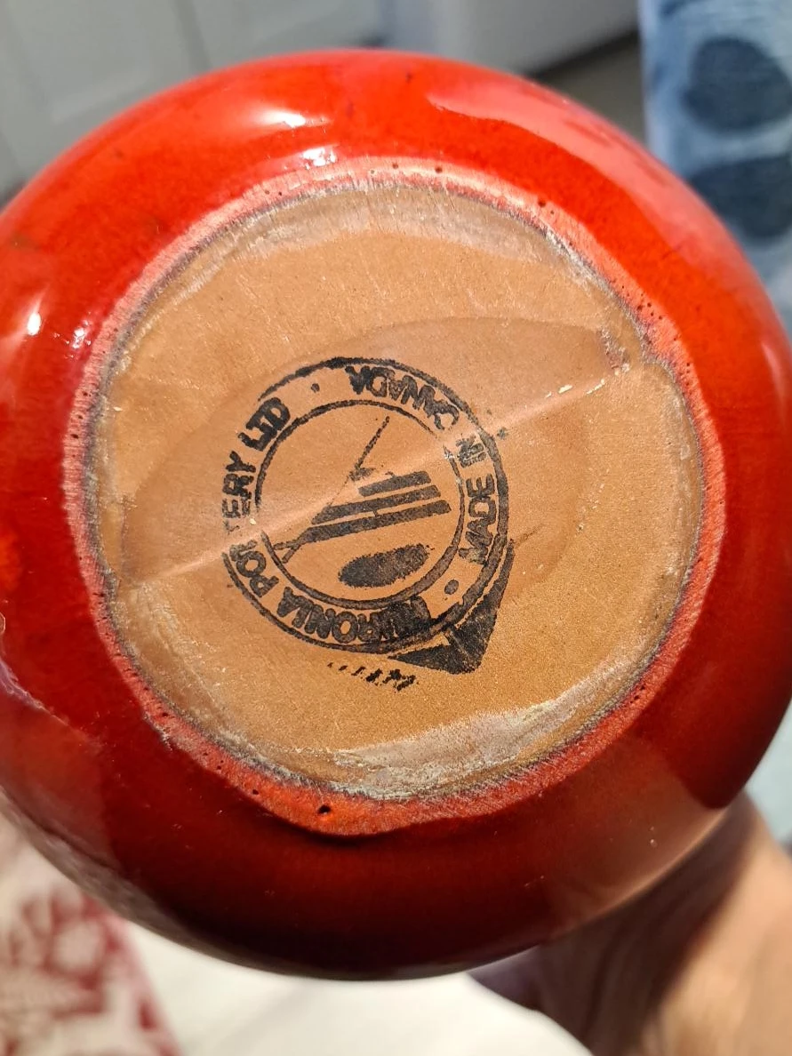 Red Ceramic Vase by Medalta Potteries